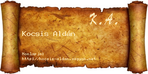 Kocsis Aldán névjegykártya